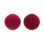 Fuchsia Disc Button Tagua Clip On Earrings