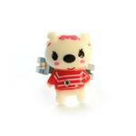 White bear with red stripe top adjustable ring