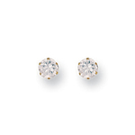 9ct Yellow Gold 4mm Claw Set CZ Stud Earrings