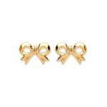 9ct Yellow Gold Bow Stud Earrings 