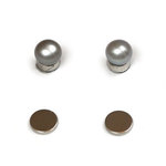 Graue Perlen aus Süsswasserkultur in button Form, 7-7,5mm, Qualität AA