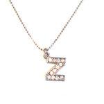 Initiale "Z" Pendant Halskette mit Zirkoniakristallen